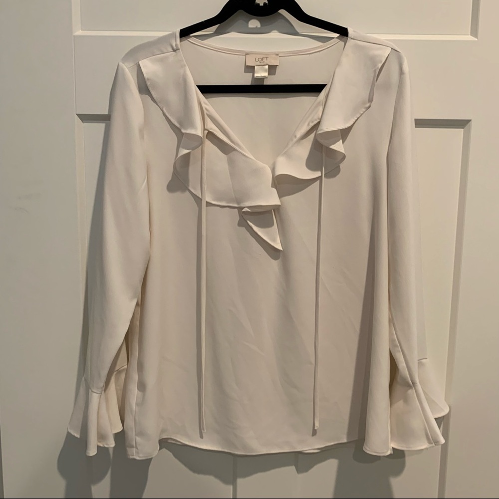White Loft Long Sleeve Top Size Large